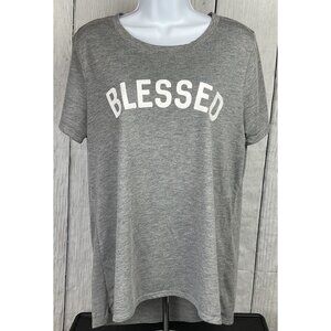 Modern Lux Womens XL Short Sleeve Gray "Blessed" T-Shirt